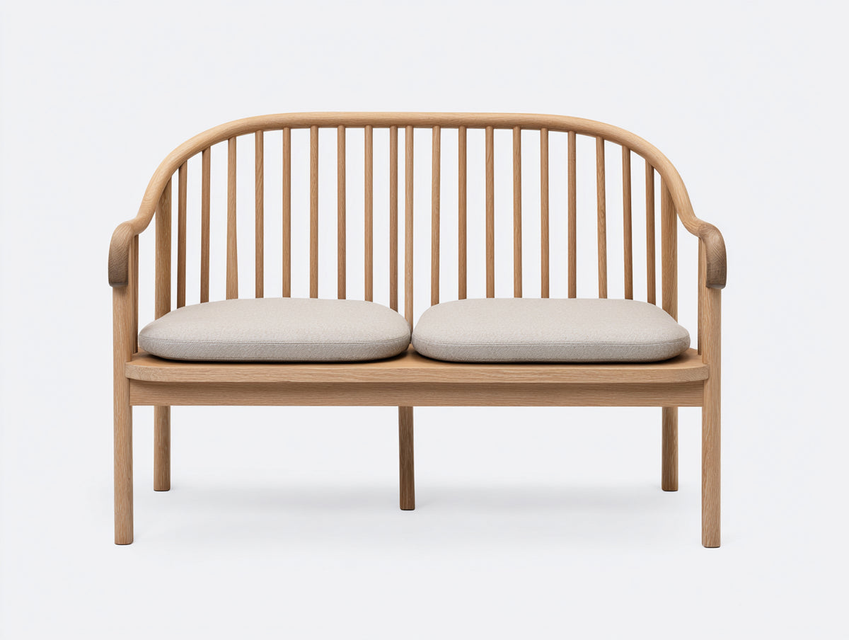 Banc de jardin - Bois-Tissu - 142x60x88 cm - Bois naturel-Beige - Style scandinave