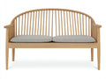 Banc de jardin - Bois-Tissu - 145x62x90 cm - Bois clair-Gris clair - Style scandinave