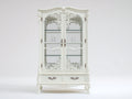 Vitrine - Bois - Verre - Métal - 105 x 45 x 205 cm - Blanc ivoire - Style baroque