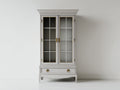 Vitrine - Bois - Verre - 90 x 40 x 190 cm - Gris clair - Style classique