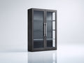 Vitrine - Bois - Verre - Métal - 90 x 40 x 170 cm - Noir - Style moderne