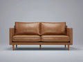 Canapé droit - Cuir-Bois - 184x89x85 cm - Camel - Style moderne rétro