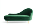 Chaise longue - Velours-Métal - 180 x 76 x 88 cm - Vert émeraude - Style moderne