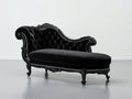 Chaise longue - Velours-Bois - 180 x 75 x 95 cm - Noir - Style baroque