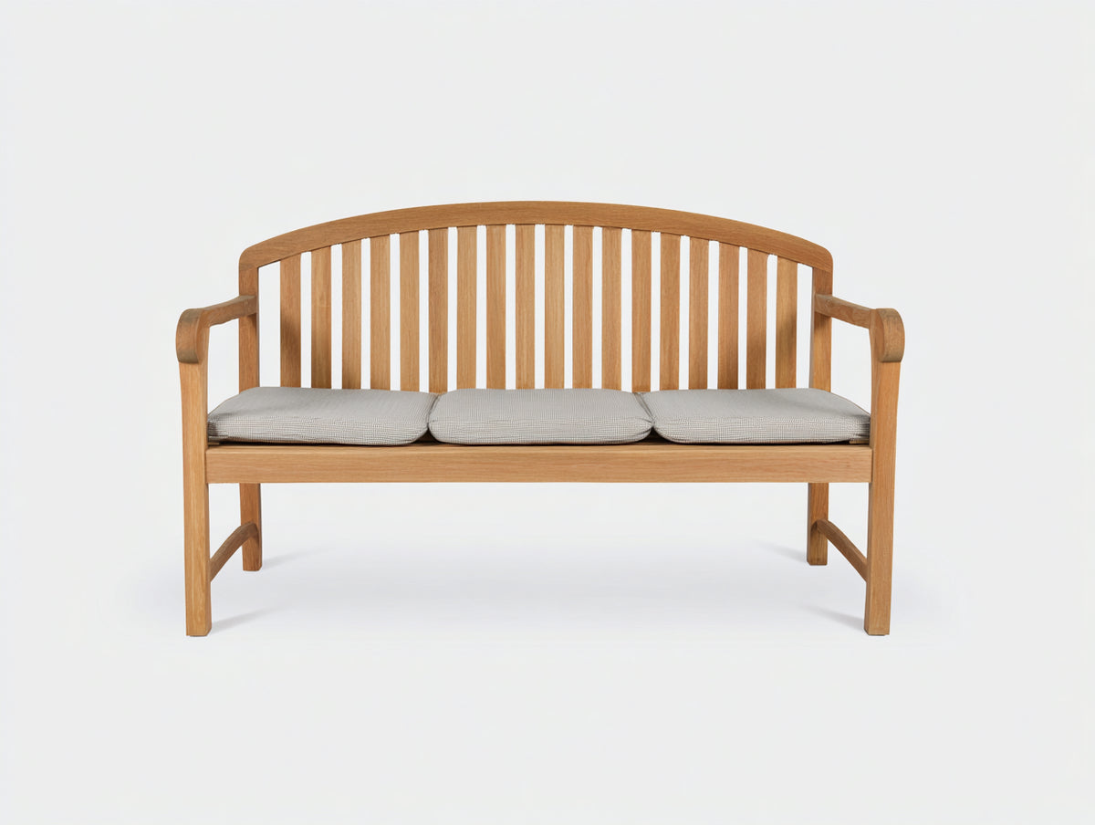 Banc de jardin - Bois-Tissu - 147x62x89 cm - Bois naturel-Gris clair - Style classique