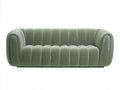 Canapé droit - Velours - 216x96x76 cm - Vert sauge - Style contemporain