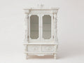 Vitrine - Bois - Verre - Métal - 105 x 45 x 210 cm - Blanc - Style baroque