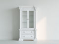 Vitrine - Bois - Verre - 105 x 45 x 215 cm - Blanc - Style classique