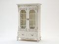 Vitrine - Bois - Verre - Métal - 110 x 48 x 205 cm - Blanc cassé - Style baroque