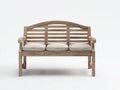 Banc de jardin - Bois-Tissu - 150x65x95 cm - Bois naturel-Crème - Style classique