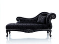 Chaise longue - Velours-Bois - 190 x 80 x 100 cm - Noir - Style baroque